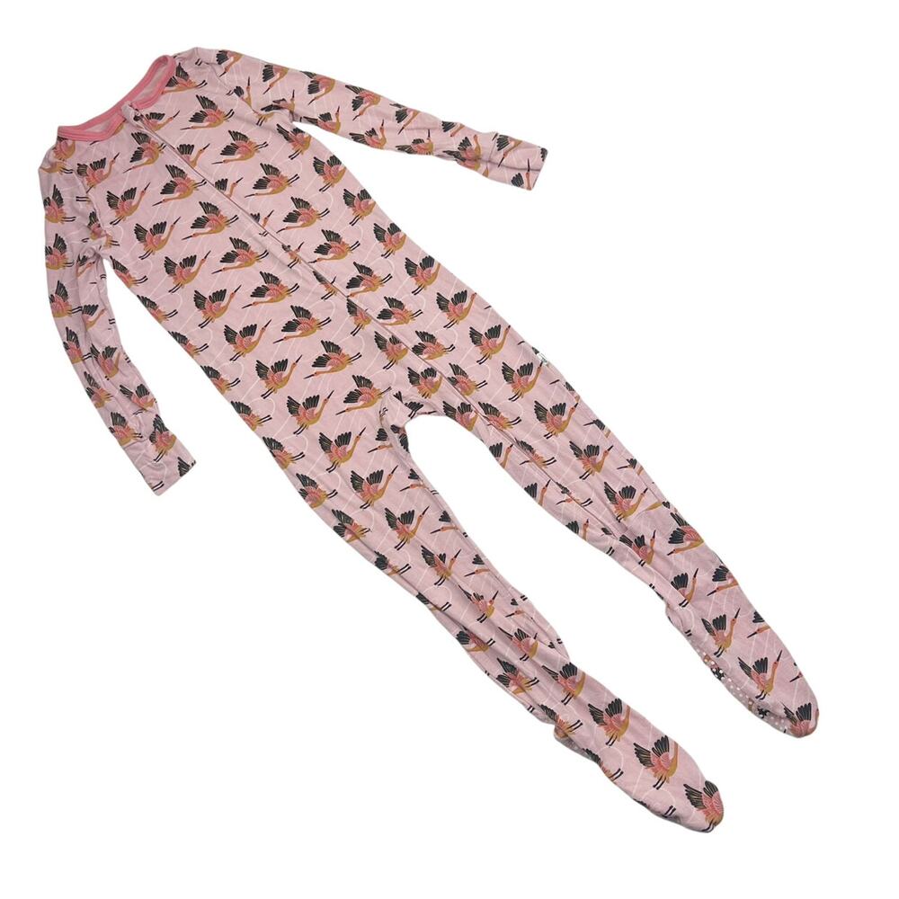 Free Birdees Cherry Blossom Cranes Footed Sleeper Pajamas